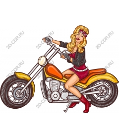  Bright woman on motorcycle