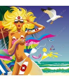  Bright summer beach