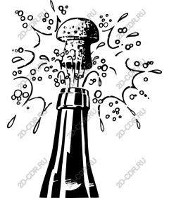 Champagne bottle bursting