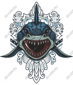 Head of a ferocious shark