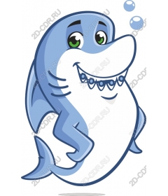 Playful cartoon shark