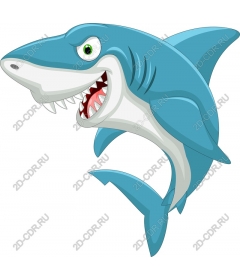 Playful cartoon shark