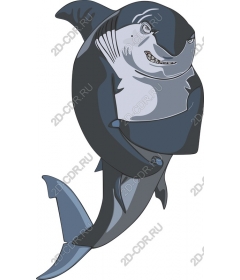 Playful cartoon shark