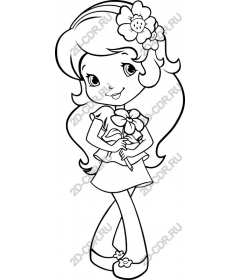  Charming girl with flower
