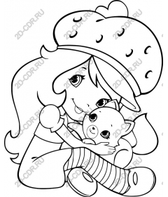 Playful girl with charming pet's picture