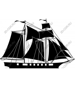  Classic sailboat in black and white