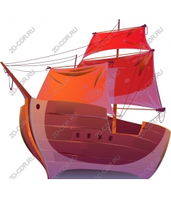  Bright red sailboat