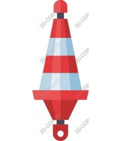  Bright red and blue traffic cone