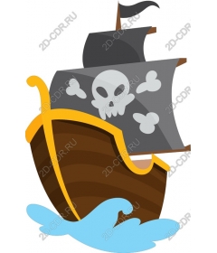 Whimsical pirate ship