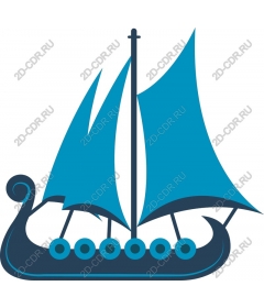  Bright sea sailing ship