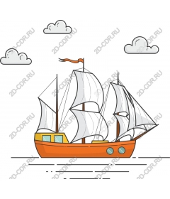  Bright sailing ship
