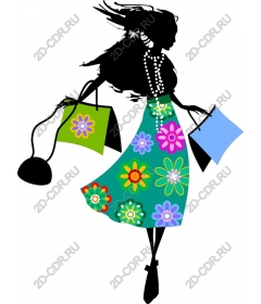 Fashionable woman in a floral dress