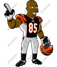  Football player cartoon "Cincinnati Bengals"