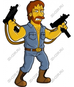 Cartoon action hero with two guns