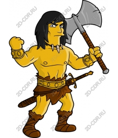  A fierce warrior with an axe