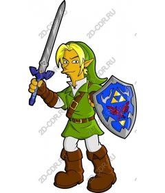 Heroic character with a sword and shield