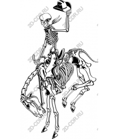  The skeleton cowboy riding on a horse skull