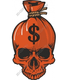  A skull and a bag of money