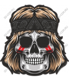 Daring skull with bandana and hair