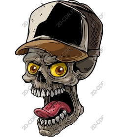 Screaming skull cap trucker