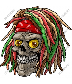  Colored dreadlocks with skulls