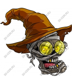 Spooky skull magician