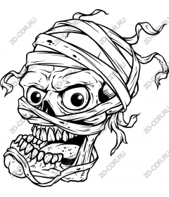 Cartoon wrapped skull