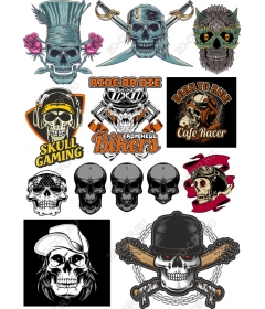 Edgy Skull Bundle - high-quality clipart