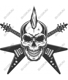 Rockin' Skull and guitar
