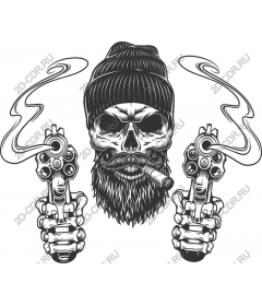 Rebel Skull and Guns