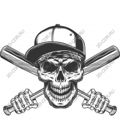 Rebel skull with bats