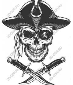 Pirate skull with crossed swords
