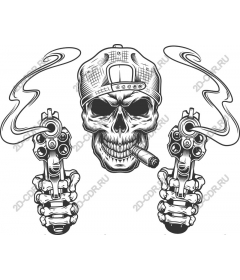  Cool skull and two pistols