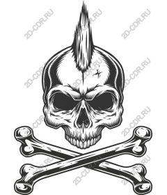 Punk skull and crossbones