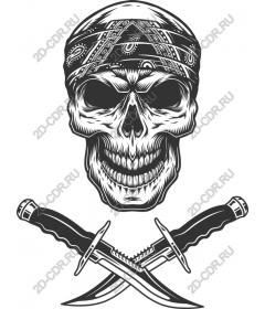 Pirate skull and crossed swords