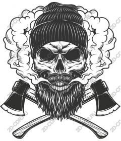  A fierce skull and axes Vintage