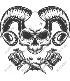  The tattoo with skull and RAM horns