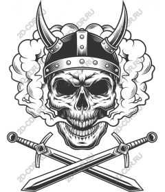  The skull of a Viking with crossed swords