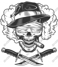 Vintage gangster skull