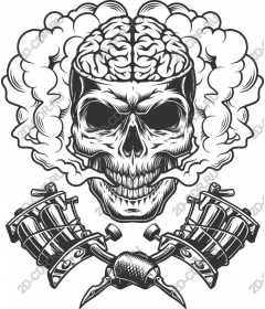 Ageny skull and tattoo machine
