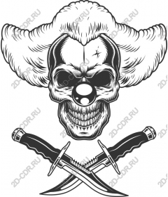  The clown skull with crossed swords