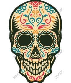 Bright floral skull art Day of the dead