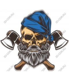  A fierce skull and axes