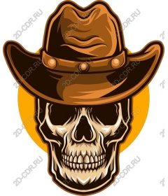  Cowboy skull in hat