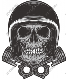 Motorcycle skull and piston