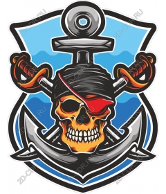 Pirate skull and anchor
