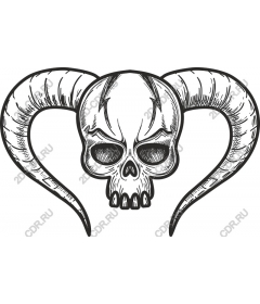  Heart skull with Horns