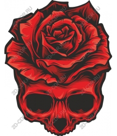 Red Skull with Rose