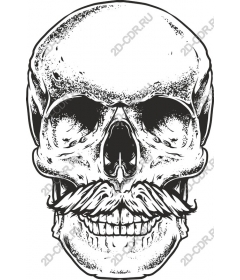 Vintage mustached skull