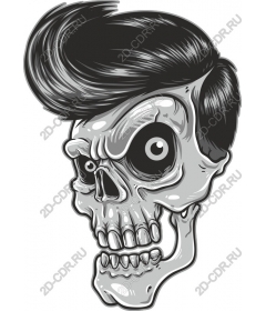 Vintage skull with Pompadour